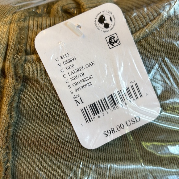 ❌SOLD!❌ NEW! Free People Camden Henley Sweatshirt MEDIUM Laurel Oak Olive Green - Picture 2 of 7